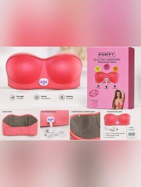 YNS Generic Strapless Electric Massage Bra in Coral Pink